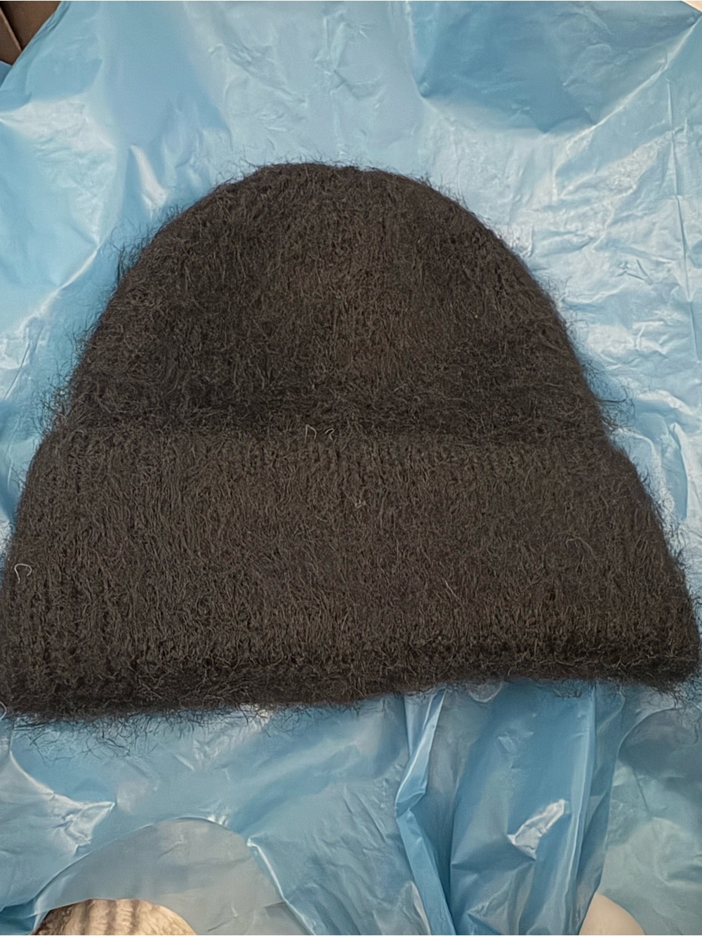 On 34th Womens Solid Brushed Beanie Rolled Cuff Fuzzy MO1542505 Black